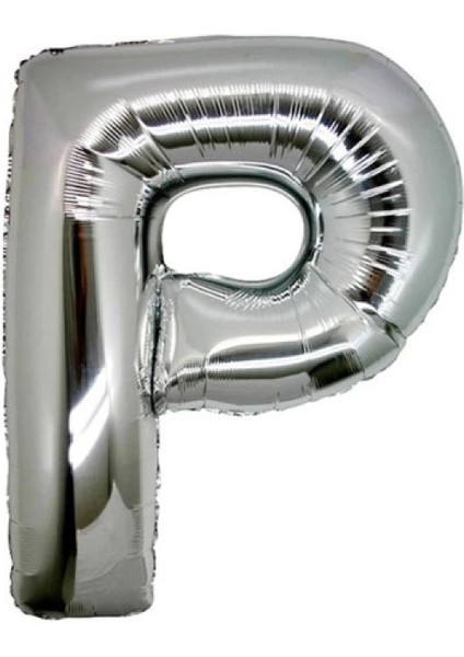 Gümüş Rengi Folyo Harf Balon 1 Metre