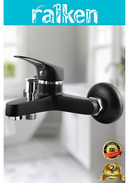 Mat Siyah Banyo Duş Bataryası Musluğu - %100 Pirinç, Paslanmaz, Ağır Gövde