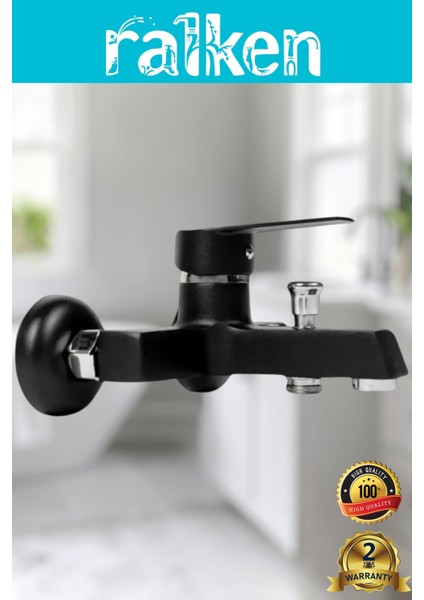 Mat Siyah Kare Banyo Duş Bataryası Musluğu - %100 Pirinç, Paslanmaz, Ağır Gövde fiyatları