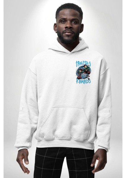 Demon Slayer Tanjiro Su Nefesi Dövüşü Anime Beyaz Kapüşonlu Sweatshirt Kadın Erkek Ön Minimal Sırt Baskılı indirimleri