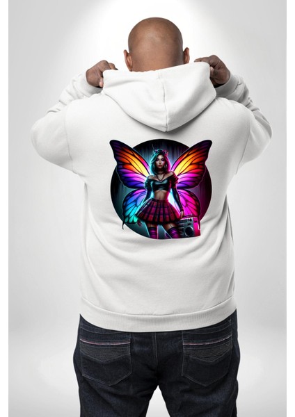 Crop Top Etek Retro Boom Box Plak Genç Kız Beyaz Kapüşonlu Sweatshirt Kadın Erkek Ön Minimal Sırt Baskılı modelleri