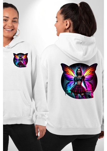 Crop Top Etek Retro Boom Box Plak Genç Kız Beyaz Kapüşonlu Sweatshirt Kadın Erkek Ön Minimal Sırt Baskılı fırsatları