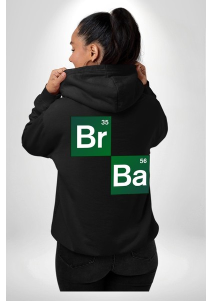 Periyodik Tablo Heisenberg Breaking Bad Siyah Kapüşonlu Sweatshirt Kadın Erkek Ön Minimal Sırt Baskılı modelleri