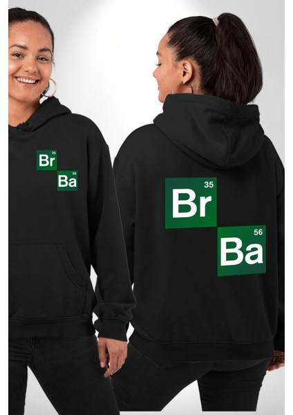 Periyodik Tablo Heisenberg Breaking Bad Siyah Kapüşonlu Sweatshirt Kadın Erkek Ön Minimal Sırt Baskılı fırsatları