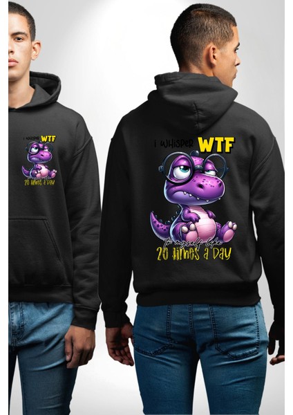 Bunu Kendime 20 Kez Söylüyorum! Komik Tasarım Siyah Kapüşonlu Sweatshirt Kadın Erkek Ön Minimal Sırt Baskılı fiyatları