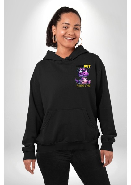Bunu Kendime 20 Kez Söylüyorum! Komik Tasarım Siyah Kapüşonlu Sweatshirt Kadın Erkek Ön Minimal Sırt Baskılı modelleri