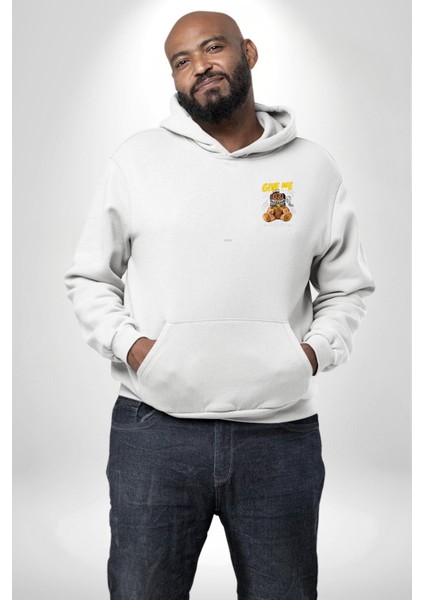 Astronot Ayı Grafik Tasarımı Beyaz Kapüşonlu Sweatshirt Kadın Erkek Ön Minimal Sırt Baskılı fiyatları