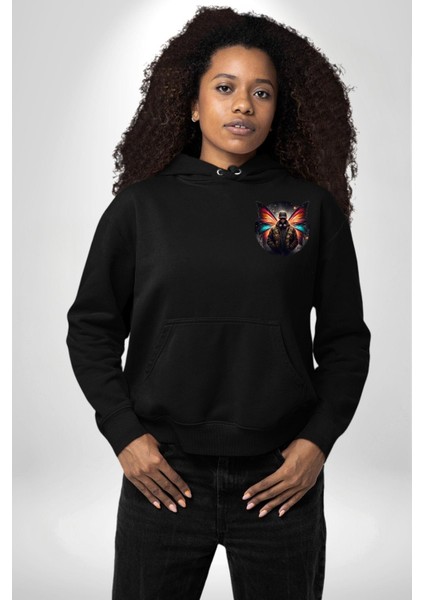 Günlük Kamuflaj Desenli Ajan Erkek Siyah Kapüşonlu Sweatshirt Kadın Erkek Ön Minimal Sırt Baskılı fiyatları