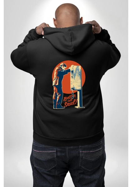 Better Call Saul Dizi Temalı Hukuk Siyah Kapüşonlu Sweatshirt Kadın Erkek Ön Minimal Sırt Baskılı indirimleri