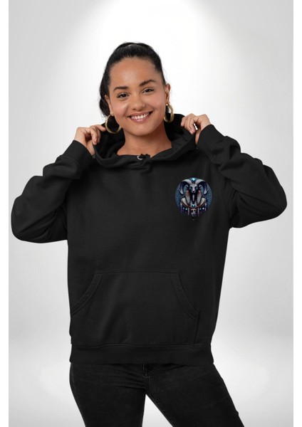 Khnum Su, Verimlilik Yaratıcı Tanrısı Mısır Siyah Kapüşonlu Sweatshirt Kadın Erkek Ön Minimal Sırt Baskılı fiyatları