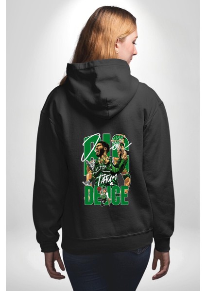 Sonsuz Hız Basketbol Şutları Siyah Kapüşonlu Sweatshirt Kadın Erkek Ön Minimal Sırt Baskılı modelleri