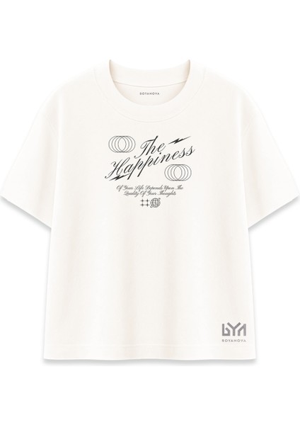 The Happiness Of Your Life Kadın Oversize Şeker Tişört