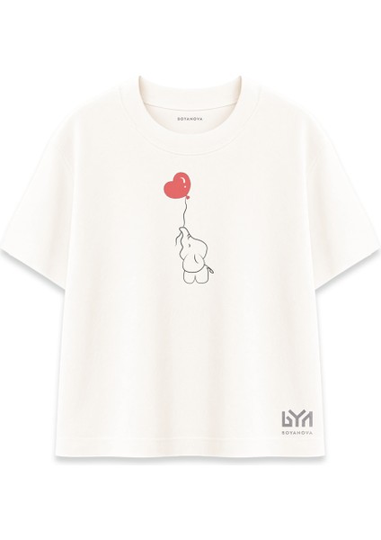 Sevgi Fili Baskılı Şeker Oversize Tişört