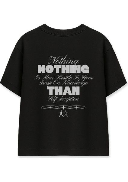 Nothing Is More Hostile Kadın Oversize Siyah Tişört