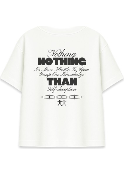 Nothing Is More Hostile Kadın Oversize Ekru Tişört
