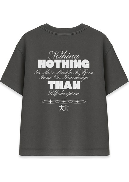 Nothing Is More Hostile Kadın Oversize Füme Tişört