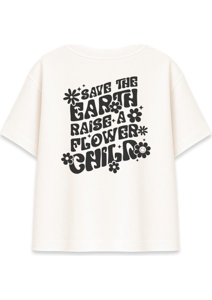 Save The Earth Kadın Oversize Şeker Tişört