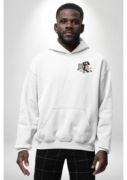 Silah Yasaklama Protestosu Grafik Tasarımı Beyaz Kapüşonlu Sweatshirt Kadın Erkek Ön Minimal Sırt Baskılı indirimleri