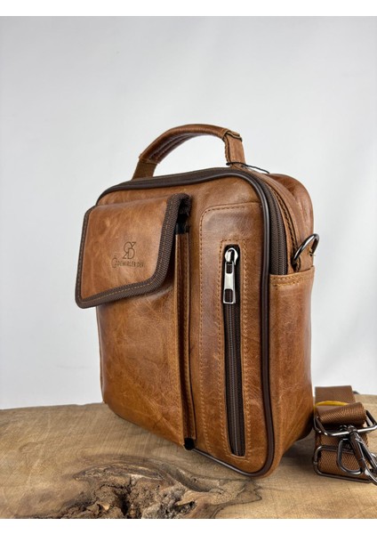 Deri El Çantası Telefon Bölmeli Taba-Kahverengi fiyatları