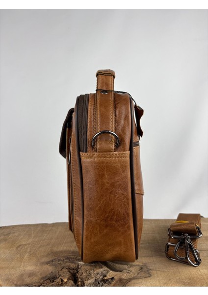 Deri El Çantası Telefon Bölmeli Taba-Kahverengi fırsatları