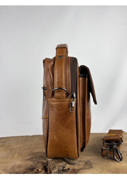 Deri El Çantası Telefon Bölmeli Taba-Kahverengi indirimleri