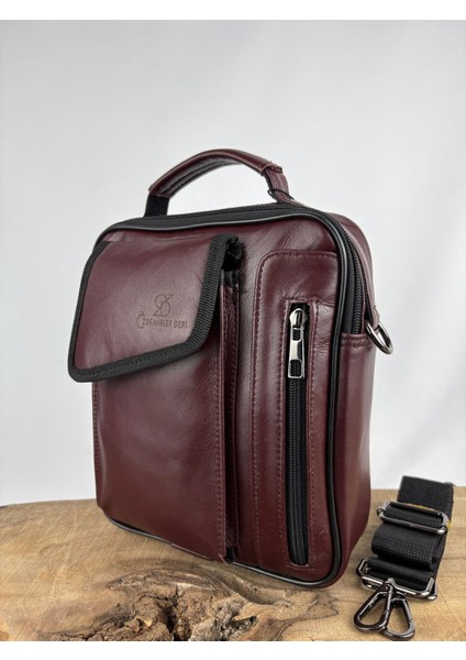 Deri El Çantası Telefon Bölmeli Bordo modelleri