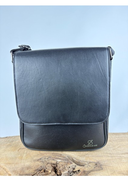 Gerçek Deri Postacı Çanta Siyah