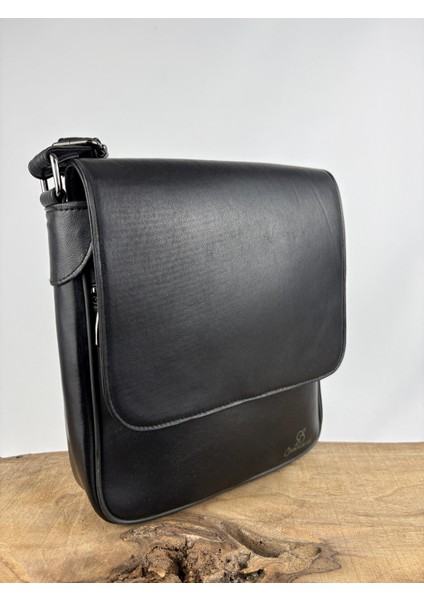 Gerçek Deri Postacı Çanta Siyah modelleri