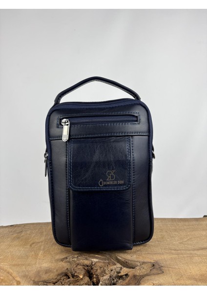 Hakiki Dana Derisi El Çantası Lacivert