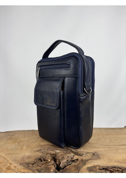 Hakiki Dana Derisi El Çantası Lacivert modelleri