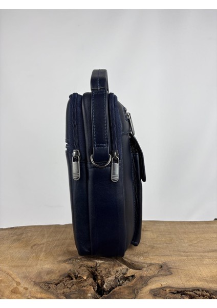 Hakiki Dana Derisi El Çantası Lacivert