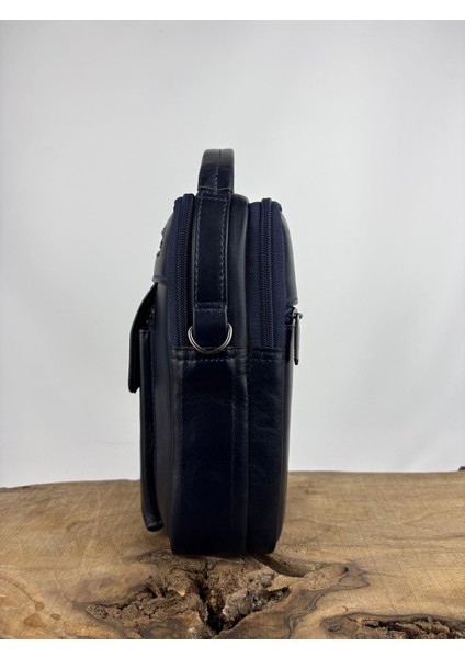 Hakiki Dana Derisi El Çantası Lacivert