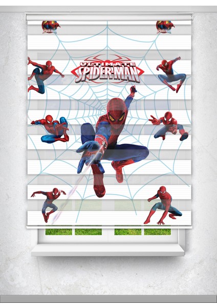Spiderman Baskılı Plise Zebra Perde - Dijital Baskılı Zebra Stor Perde