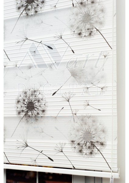 Karahindiba Uçan Tüyler Baskılı Plise Zebra Perde -Dandelion - Dijital Baskılı Zebra Stor Perde fiyatları