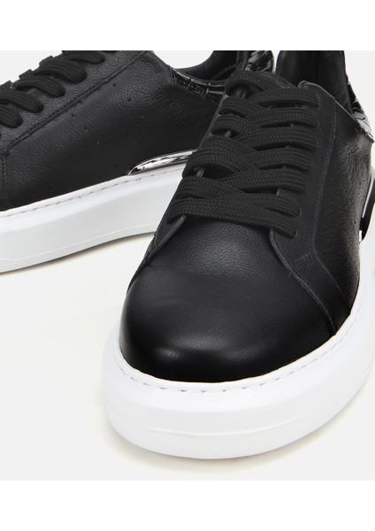 02AYH305170A100 ERKEK Deri Siyah Hafif Tabanlı Spor Ayakkabı modelleri