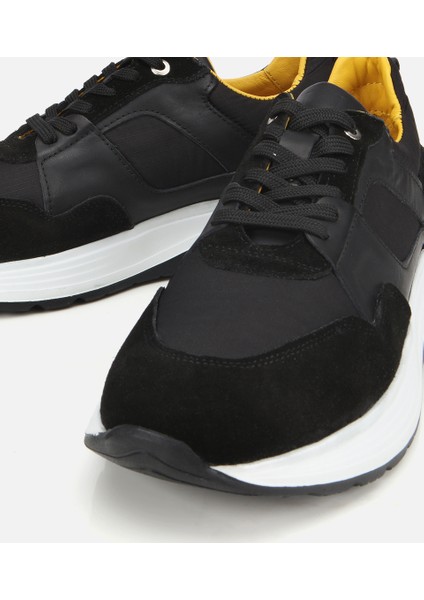 02AYH305340A100 ERKEK Süet Deri Siyah Hafif Tabanlı Spor Ayakkabı modelleri