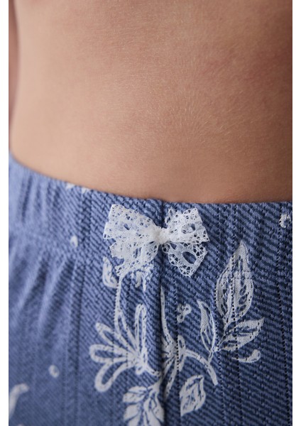 İndigo Hailee Çiçekli Ajurlu Pointel Pamuklu Pijama Altı modelleri