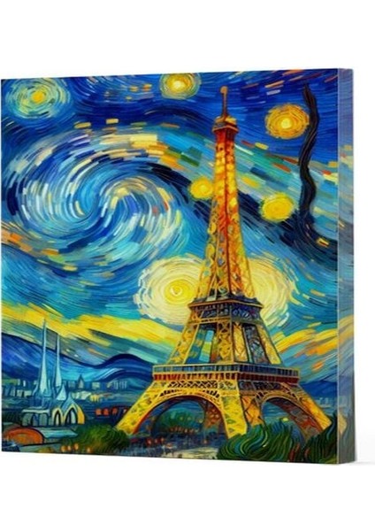 Van Gogh 9 - Eyfel Kulesi Çizgili Yan Boyamalı Defter