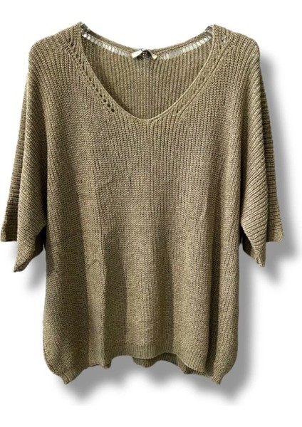 Duru Oversize Merserize Triko-Bej