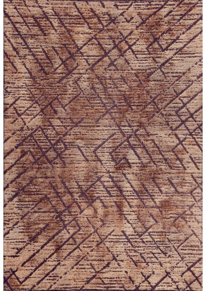 Aleksandrov Kahverengi Modern Etnik Desenli Pamuk Makinada Yıkanabilir Hav Toz Vermez Leke Tutmayan Kaymaz Taban Dijital Makine Baskı Salon Yolluk Mutfak Halı