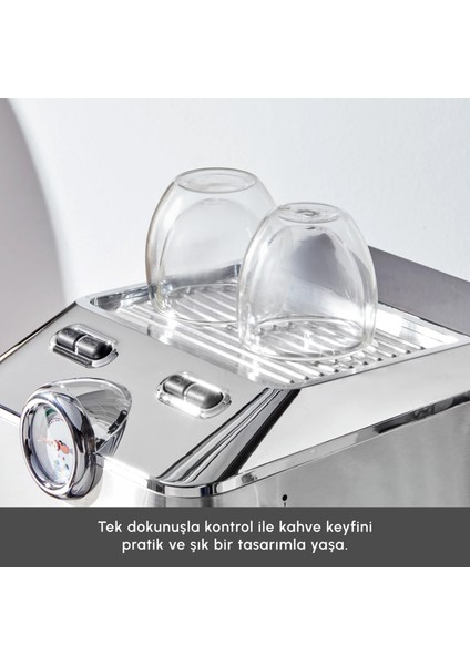 Coffee Art 1101 Süt Köpürtücülü, 20 Bar Basınçlı, Espresso, Latte, Cappuccino, Americano Makinesi 1,5l Inox