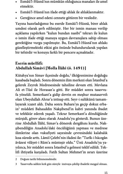 Esmâü'l-Hüsnâ Şerhi - Abdullah Simavi