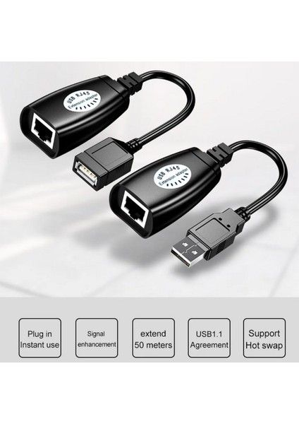 USB Extrender, 50 Metre RJ45, USB Uzatma Kablosu, Cat5 – Cat6 Uyumlu, fiyatları