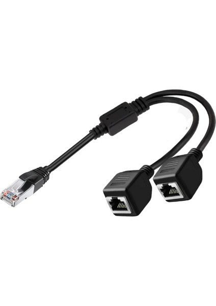 Erkek RJ45 To 2x Dişi Ethernet Çoklayıcı Splitter Dağıtıcı