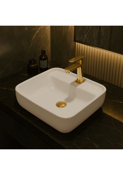 Porto Çanak Lavabo Batarya Delikli 40x40 cm PRT0711 fiyatları