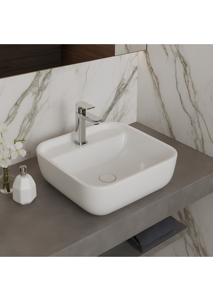 Porto Çanak Lavabo Batarya Delikli 40x40 cm PRT0711 fırsatları