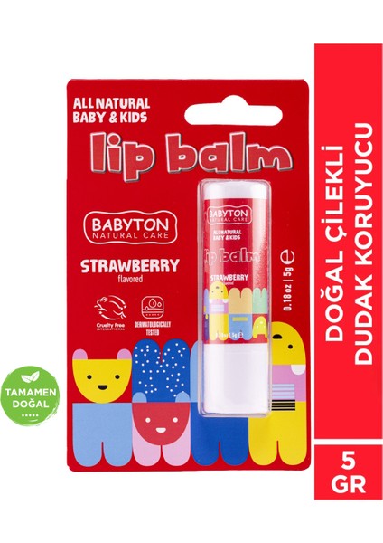 Doğal Dudak Koruyucu Çilek 5 gr