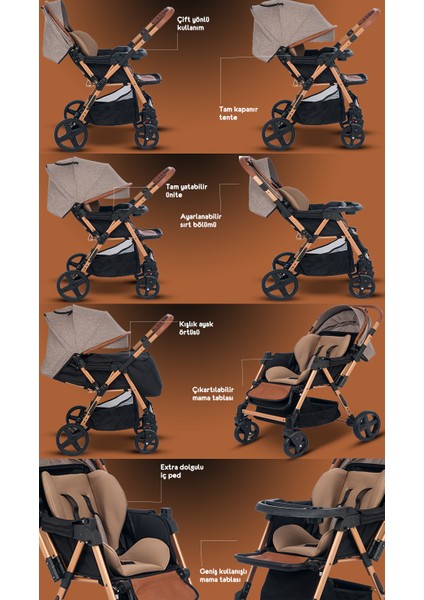 810 Ayrılıp Birleşebilen Çift Yönlü İkiz Bebek Arabası fırsatları