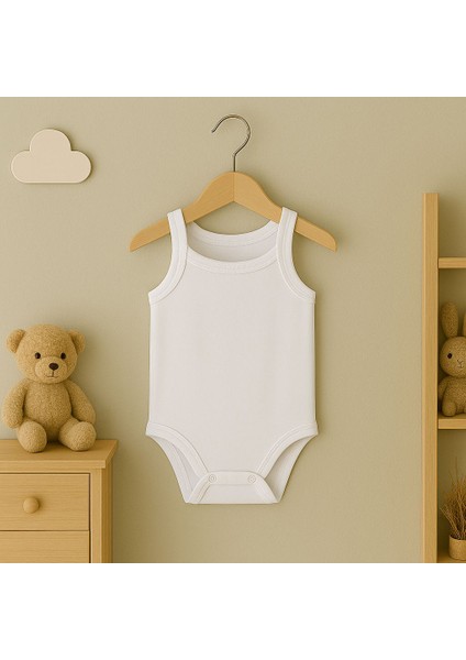 5'li Beyaz Askılı Body Pamuklu Dokuma Hassas Ciltler İçin Uygun fiyatları