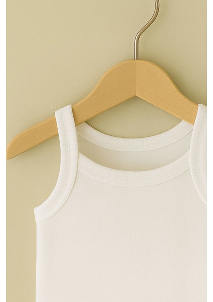 5'li Beyaz Askılı Body Pamuklu Dokuma Hassas Ciltler İçin Uygun modelleri